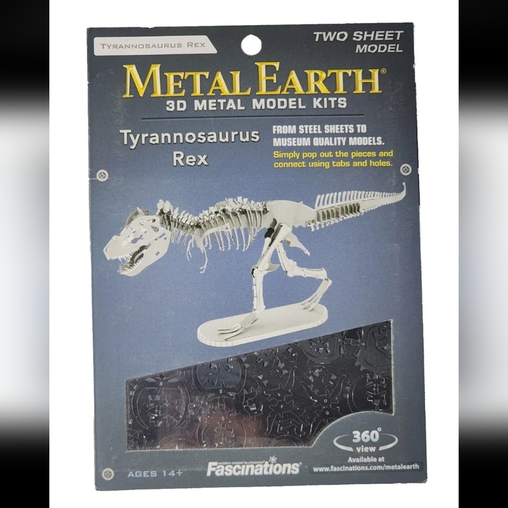 Metal Earth T. Rex Skeleton 3D Model Kit Tyrannosaurus Dinosaur Fascinations New